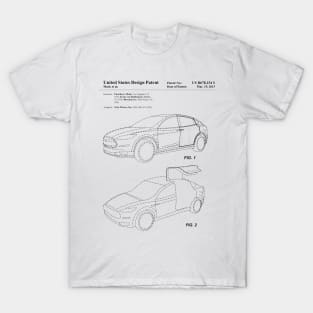 Tesla Model X Electric Car Vintage Patent Drawing T-Shirt